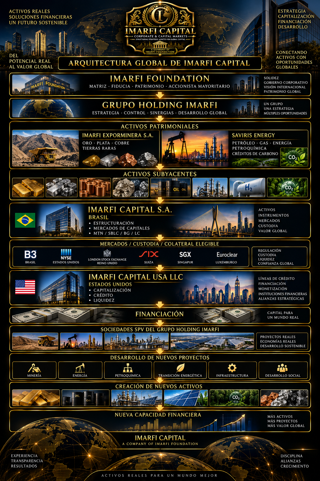 Infographic of the global architecture of IMARFI CAPITAL